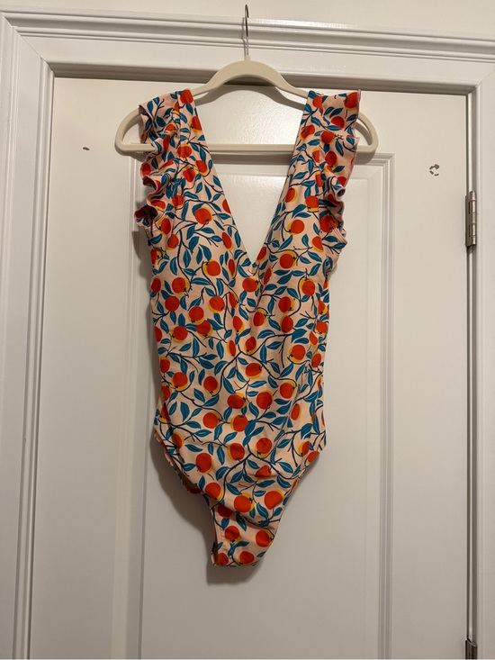 summersalt Other - Summersalt The Ruffle Backflip Orange Peach Fruit Print One-Piece Swimsuit 12